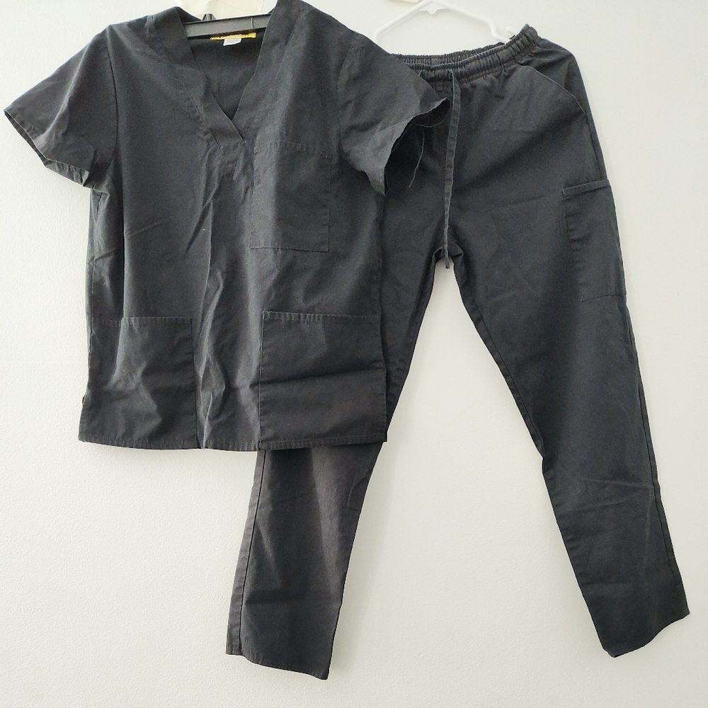 BLACK SCRUBS SET XS
